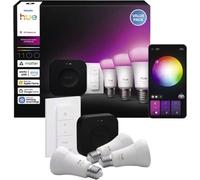 Kit De Démarrage Philips : Trois Ampoules Connectées E27 + Dimmer Switch + Hue Bridge Pro