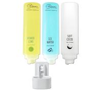 Kit de démarrage pour douche et shampoing 3 x 420 ml différents parfums avec support mural blanc HOTELSERIE