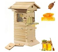 Kit de démarrage pour Ruche, boîte d'apiculture complète avec Robinet à Miel, fenêtre d'observation, Cadres de Ventilation, abri en Bois pour Les pollinisateurs du Jardin