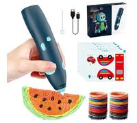 Kit de démarrage pour stylo 3D - Stylo 3D sans fil - 10 tablettes de dessin d'entrée de gamme - Autonomie de 50 minutes - Vitesse ré