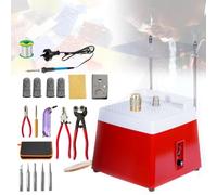 Kit de Démarrage Professionnel pour Vitraux Portable, Meuleuse À Verre avec Coupe-verre, Fer À Souder, Ruban de Cuivre Et Fil À Souder, pour Mosaïques, Céramiques Et Verre red