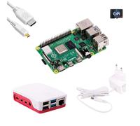 Kit de démarrage Raspberry Pi 4 8 Go de RAM - Bundle officiel avec boîtier, alimentation, MicroSD 128 Go et câble HDMI