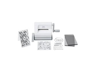 Kit de démarrage Sizzix Sidekick, mini machine de découpe manuelle, blanc et gris