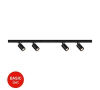 Kit de démarrage système de rails Rail 4 x spots GU10 pivotants pivotants noi...