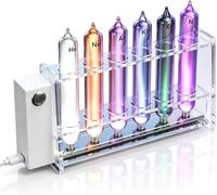 Kit De Démonstration De Luminescence De Gaz Rares, 6 Tubes en Verre avec Base Dexcitation, He/ne/AR/kr/XE/n2 pour Lenseignement De La Chimie Et De La Physique
