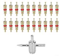 Kit de démontage de noyau de valve en acier de 62 pièces avec nsemble complet d'outils de réparation de pneus pour voiture, vélo, scooter, kit d'entretien compact avec noyaux supplémentaires (C)