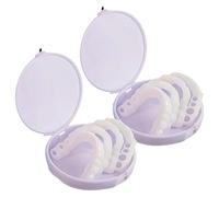 Kit de dentier réglable 2 pièces pour dents temporaires, ensemble de placage flexible pour le confort des dents et du haut inférieur, solution instantanée sourire, doux, sans odeur, boîte de rangement