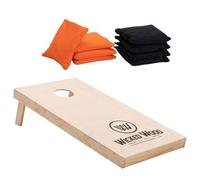 Kit de Départ Cornhole - 120x60 cm - Jeu d’Adresse Extérieur - 1 Plateau Bois + 8 Sacs Officiels
