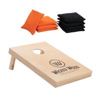 Kit de Départ Cornhole - 90x60 cm - Jeu d’Adresse Extérieur - 1 Plateau Bois + 8 Sacs - Wicked Wood