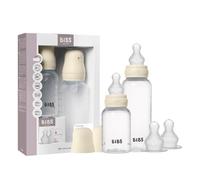 Kit de départ Grow & Flow avec biberon BIBS et tétine en silicone - fonction anti-colique, sans bisphénol A, tétine ronde, débit lent/moyen/rapide, convient aux nouveau-nés - Ivory