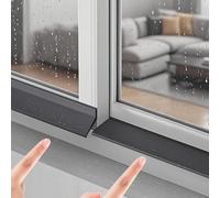 Kit de dérivation de pluie en caoutchouc 2 pièces - Bouclier de pluie flexible sans perçage et joint pour portes coulissantes - Protection en caoutchouc découpable réduisant le bruit de la pluie et