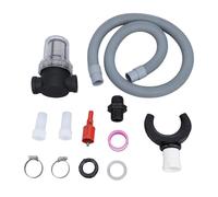 Kit de dérivation pour tonneau de pluie, collecteur d’eau de pluie avec filtre, système de collecte d’eau des descentes pluviales pour gouttières, comprenant un tuyau et un raccord (110 mm/4 yeux)