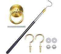 Kit de d'escalier de - Barre extensible de 162,6 cm, système de crochet rétractable, support d'échelle pliable | armoire, garage, camping-car, camion, de chargement, auvent