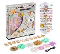 Kit de design de bracelets Basic Fun Fashion Angels Kawaii Cuties - Fabriquez 12 bracelets Kawaii avec 10 charmes mignons et 20 perles spéciales - Kit de fabrication de bijoux pour filles 6+