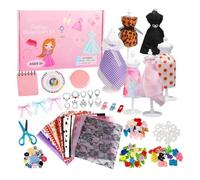 Kit de design de mode - AUTREMENT - 300+ pièces - 3 mannequins & accessoires - Tissus et dentelle - Carnet et outils