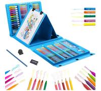 Kit de dessin et peinture - 208PCS - Malette de coloriage complète - Pour enfants - Couleur bleu - Mixte