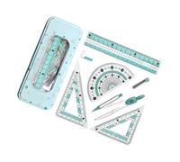 Kit de dessin géométrique avec compas, règle et rapporteurs parfaits pour les étudiants, les ingénieurs et les artistes. Ensemble d'outils de géométrie