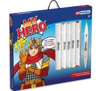 Kit de dessin Gomanga My Hero Max avec 5 marqueurs et 2 planches pre-dessinées Multicolore G