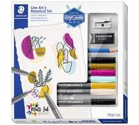 Kit de dessin Line Art & Botanical Set, 10 pièces