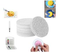 KIT DE DESSIN Magic Puffy Paint, Magic Foam Texture Paper, 3D Drawing Magic Canvas Sponge, Foam Texture Blank Painting Paper,Round