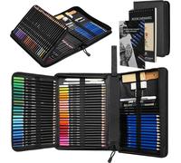 Kit de dessin Pro, set de 97 pièces, idéal pour tous les niveaux d'aptitude, set de 97 crayons de couleur