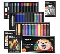 Kit de Dessin Professionnel, Shuttle Art 123 Pièces de Set de Crayons pour Dessin Inclus Crayons de Couleurs,Aquarelles,Charbon,Graphite et Croquis, Idéal pour Adultes Enfants Artistes