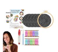 Kit de dessous de verre à aiguilles Craft Punch avec motif de chat Kit de broderie bricolage pour débutant Art et artisanat de broderie facile Dessous de verre à aiguilles facile à broder avec instruc