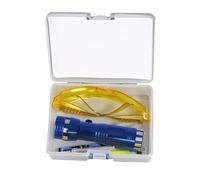 Kit de détecteur de fuite CA automobile, outil de détection de fuite de climatiseur automatique, lunettes de protection fluorescentes, kit de détection de fuite de teinture d'huile UV (L)