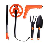 Kit de détecteur de métaux pour Enfants, détecteur Portable avec écran LED de 2 Pouces, Bobine de 6 Pouces, Comprend Une Pelle et Un râteau, Jouet d'aventure en Plein air Orange (Orange)