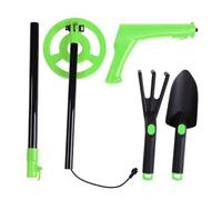 Kit de détecteur de métaux pour Enfants, détecteur Portable avec écran LED de 2 Pouces, Bobine de 6 Pouces, Comprend Une Pelle et Un râteau, Jouet d'aventure en Plein air Orange (Green)