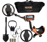 Kit de détection de métaux VEVOR pour adultes Détecteur professionnel multifonctionnel avec 7 modes Détecteur de métaux Bobine étanche de 25,4cm pour une plus grande profondeur, avec pelle et sac de t