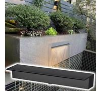 Kit de déversoir de Cascade avec Tuyau ondulé pour extérieur (déversoir de Cascade Personnalisable de 50 cm en Acier Inoxydable Noir/Argent - Déversoir de Bassin en Cascade Durable pour amén