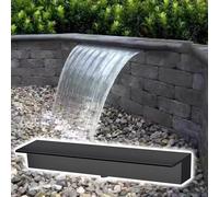 Kit de déversoir de Cascade avec Tuyau ondulé pour extérieur, déversoir de Cascade Personnalisable en Acier Inoxydable pour bassins et fontaines - 51 cm (20 Pouces) Noir. Idéal pour Les amén