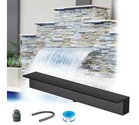 Kit de déversoir de Cascade avec Tuyau ondulé pour extérieur, déversoir de Fontaine en Acier Inoxydable - Élégante Fontaine intérieure/extérieure pour Piscine et terrasse, Bec verseur durabl