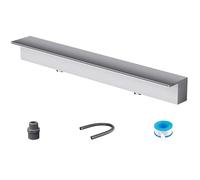 Kit de déversoir de cascade avec tuyaux ondulés pour extérieur, déversoir de cascade robuste en acier inoxydable pour jardin, bassin à poissons, terrasse et piscine. Accessoires pour jeux d'