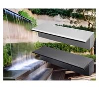 Kit de déversoir en acier inoxydable pour bassins, fontaines et jardins - Montage encastré robuste avec raccords, largeur sur mesure pour décoration intérieure/extérieure, idéal pour les hôt