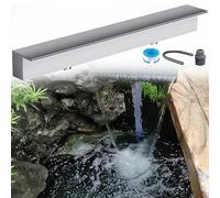 Kit de déversoir pour Cascade extérieure avec tuyaux ondulés, Fontaine en Acier Inoxydable, déversoir rectangulaire pour Jardin et terrasse, kit de Bassin avec raccord de Tuyau pour piscines