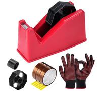 Kit de dévidoir de ruban adhésif thermique avec 6 rubans résistants à la chaleur, distributeur de rouleau de ruban adhésif double et 2 gants de protection thermique, ensemble complet de sublimation et