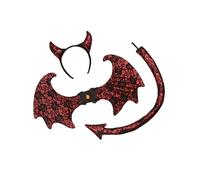 Kit De Diable En Dentelle Rétro Noir Et Rouge Pour Adultes Costume D'Halloween
