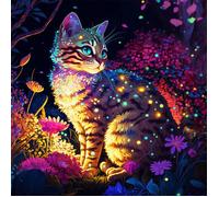 Kit de diamond painting - Modèle chat - Animaux - 30x30cm