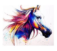 Kit de diamond painting - Modèle cheval coloré - Animaux - 40x50cm