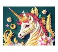 Kit De Diamond Painting - Modèle Licorne Colorée - 40x30cm