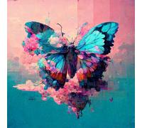 Kit De Diamond Painting - Modèle Papillon Coloré - 40x30cm