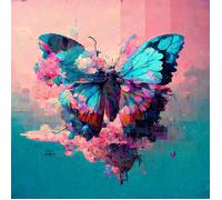 Kit de diamond painting - Modèle papillon coloré - 40x30cm