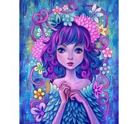 Kit De Diamond Painting - Modèle Portrait De Jeune Fille - 40x50cm