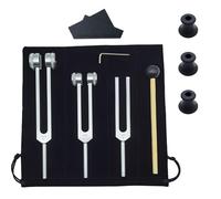 Kit de diapason - Kit scientifique de diapason - Maillets de marteau à percussion - 128 Hz 256 Hz 512 Hz - Diapasons lestés en alliage d'aluminium pour le yoga et les accessoires de méditation