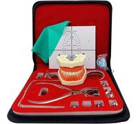 Kit de Digue En Caoutchouc Endodontique Dentaire, Kit de Digue En Caoutchouc pour Ensemble Dentaire, Ensemble D'outils de Pratique de Planche de Perforation de Digue En Caoutchouc Avec Instruments