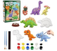 Kit de Dinosaures à Colorier pour Enfants avec Moule, Jouet de Peinture 3D, Jeu D' Activites Manuelles pour Garçons Filles 3 4 5 Ans