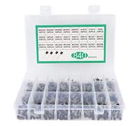 Kit de Diodes, Kit d'assortiment de Transistors 840 Pièces, 24 Valeurs PNP NPN, Transistors Assortis, Kit d'assortiment de Transistors de Puissance à Usage Général, Bjt