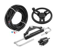 Kit de direction hydraulique hors-bord, cylindre de direction hydraulique 150 CV, système de direction de bateau avec pompe de commande, cylindre de verrouillage bidirectionnel, système de direction